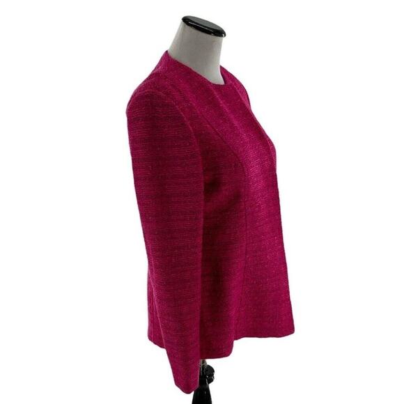 St. John Collection Knit Wool Suit Jacket Womens Size 6 Flamingo Multi Blazer - Picture 2 of 12